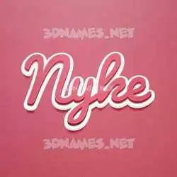 nyke in Red Scribble style - 3D name wallpaper