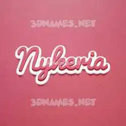 nykeria in Red Scribble style - 3D name wallpaper