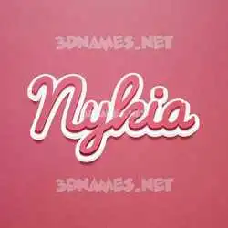 nykia in Red Scribble style - 3D name wallpaper