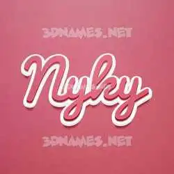 nyky in Red Scribble style - 3D name wallpaper