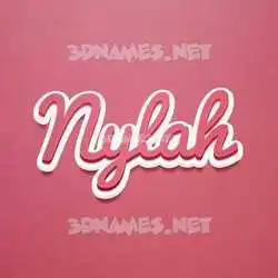 nylah in Red Scribble style - 3D name wallpaper