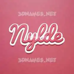nylde in Red Scribble style - 3D name wallpaper