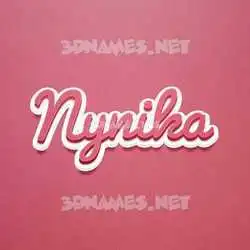 nynika in Red Scribble style - 3D name wallpaper