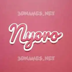 nyoro in Red Scribble style - 3D name wallpaper