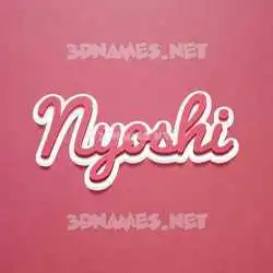 nyoshi in Red Scribble style - 3D name wallpaper