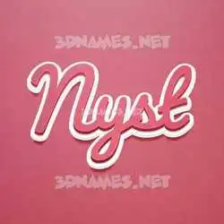 nyst in Red Scribble style - 3D name wallpaper