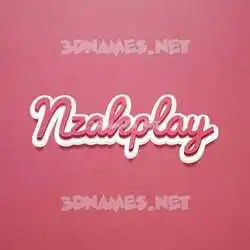 nzakplay in Red Scribble style - 3D name wallpaper