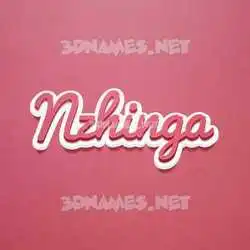 nzhinga in Red Scribble style - 3D name wallpaper