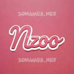 nzoo in Red Scribble style - 3D name wallpaper