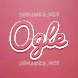 ogle in Red Scribble style - 3D name wallpaper