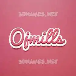 ojmills in Red Scribble style - 3D name wallpaper