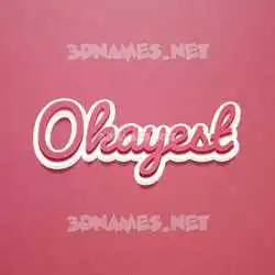 okayest in Red Scribble style - 3D name wallpaper