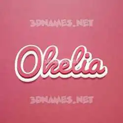 okelia in Red Scribble style - 3D name wallpaper