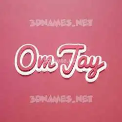 om jay in Red Scribble style - 3D name wallpaper