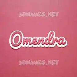 omendra in Red Scribble style - 3D name wallpaper