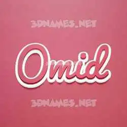 omid in Red Scribble style - 3D name wallpaper