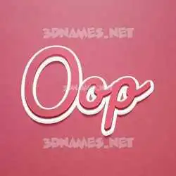 oop in Red Scribble style - 3D name wallpaper