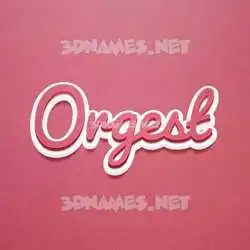 orgest in Red Scribble style - 3D name wallpaper
