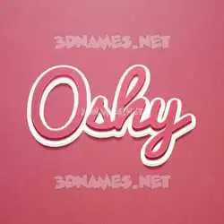 oshy in Red Scribble style - 3D name wallpaper
