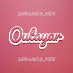 outayar in Red Scribble style - 3D name wallpaper