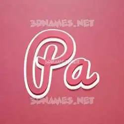 pa in Red Scribble style - 3D name wallpaper