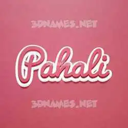pahali in Red Scribble style - 3D name wallpaper