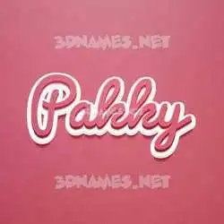 pakky in Red Scribble style - 3D name wallpaper