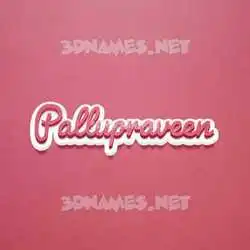 pallupraveen in Red Scribble style - 3D name wallpaper