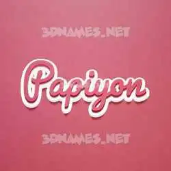 papiyon in Red Scribble style - 3D name wallpaper