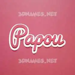 papou in Red Scribble style - 3D name wallpaper