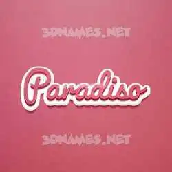 paradiso in Red Scribble style - 3D name wallpaper