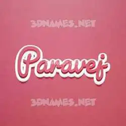 paravej in Red Scribble style - 3D name wallpaper