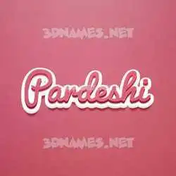 pardeshi in Red Scribble style - 3D name wallpaper
