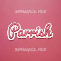 parrish in Red Scribble style - 3D name wallpaper