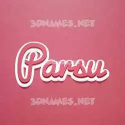 parsu in Red Scribble style - 3D name wallpaper
