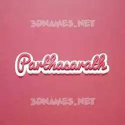 parthasarath in Red Scribble style - 3D name wallpaper