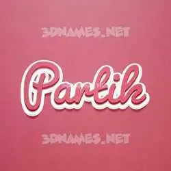 partik in Red Scribble style - 3D name wallpaper