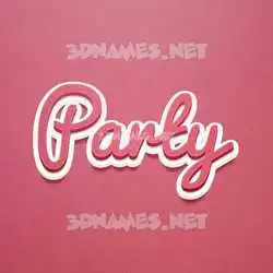 party in Red Scribble style - 3D name wallpaper