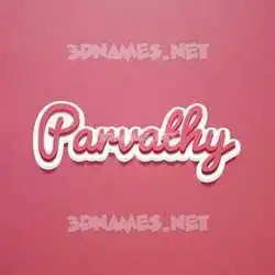 parvathy in Red Scribble style - 3D name wallpaper