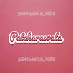 patcharawala in Red Scribble style - 3D name wallpaper