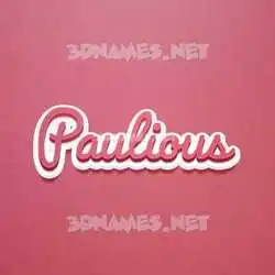 paulious in Red Scribble style - 3D name wallpaper