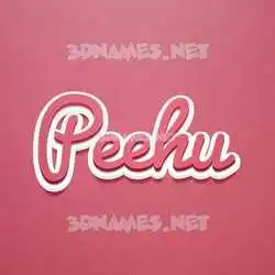 peehu in Red Scribble style - 3D name wallpaper