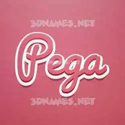 pega in Red Scribble style - 3D name wallpaper