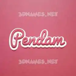 pendam in Red Scribble style - 3D name wallpaper