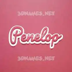 penelop in Red Scribble style - 3D name wallpaper
