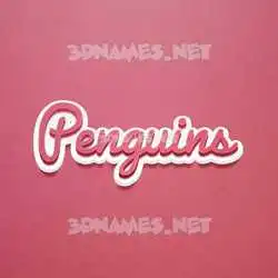 penguins in Red Scribble style - 3D name wallpaper
