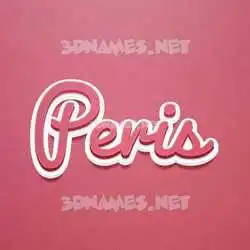 peris in Red Scribble style - 3D name wallpaper