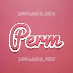 perm in Red Scribble style - 3D name wallpaper