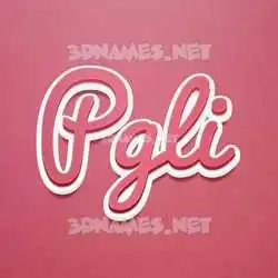 pgli in Red Scribble style - 3D name wallpaper