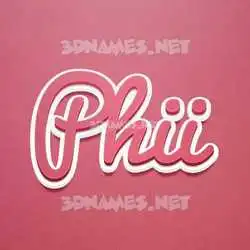 phii in Red Scribble style - 3D name wallpaper